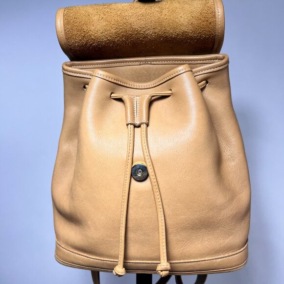 Vintage COACH 9315 Drawstring Daypack Backpack in Natural Tan Saddle - Picture 5 of 8
